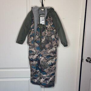 Boys Dino Snowsuit & Matching Jacket- Size 4T- Pre-Loved